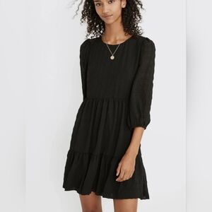 💎 Madewell Women's Black Long Sleeve Dress #0253